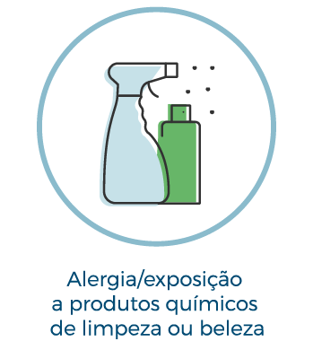 Alergia/exposi&ccedil;&atilde;o a produtos de limpeza ou beleza