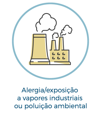 Alergia/exposi&ccedil;&atilde;o a vapores industriais ou polui&ccedil;&atilde;o ambiental